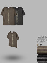 Smoke stripe slim half-sleeves 2color