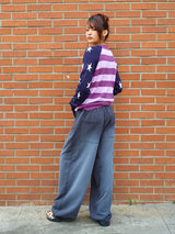 WASHED WIDE SWEATPANTS CHARCOAL