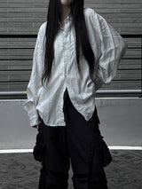 [unisex] オーバーフィットストライプシャツ (2color)