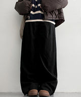 Clam corduroy pintuck wide pants
