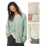 Slouchy crewneck wool cardigan jumper