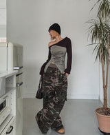 Teed Color Matching Military Cargo Training Pants
