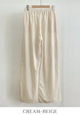Hedden Linen Shirt Wrap Banding Wide Pants Set