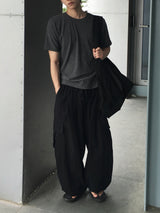 ディープリブマッスルフィットクロップ半袖Tシャツ 6C