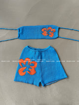 Flower knit bikini swimwear