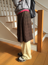 YWD PLAID PLEATS SKIRT (3color)