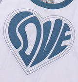 Heart cutting crop T-shirt (Blue
