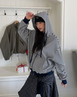 Caven Stripe Hooded Zip-Up