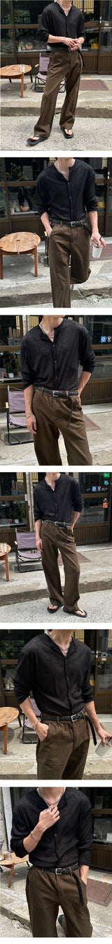 [S/S] Cut off cotton semi wide pants (3color)