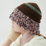 Fluffy Ring Crochet Hat (Brown)