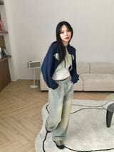 Marco crop knit zip up