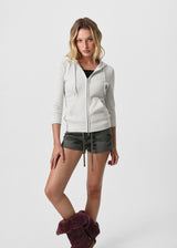 [B-BASIC] Waffle Slim Fit 3/4 Length Zip-Up Hoodie (2 SIZE)