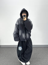 bomber washing hooded jumper