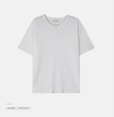 [Unisex] ワッフルヘンリーネックハーフスリーブ (4color)