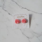 [Hearts2Hearts Ana Piercing] Petit Rose Cabochon Piercing - Pink