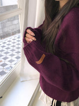 Nuan Daily V-Neck Label Loose Fit Knit