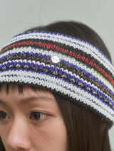 Stripe knit Hairband - Black
