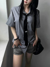 26SS★ [ MADE / Tie Set ] Silk Stripe Classic Shirt Short Sleeve Version