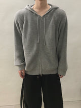 Meliou Crop Knit Hooded Zip-Up 3C