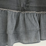 Ruffle Ribbon Asymmetric Mini Skirt