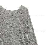 Bubble Punching Boat Neck Loose Fit Knit