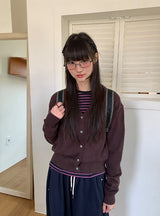 クタンヌVネッククロップニットカーディガン