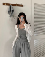 [BELLIDE MADE] Round Rib Slim Fit Cardigan