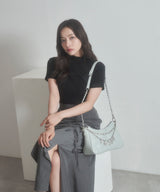 ボタンニットトップス