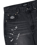 EMB SPLATTER DENIM PANT