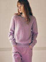 MOHAIR WOOL BLENDED KNIT LAVENDER