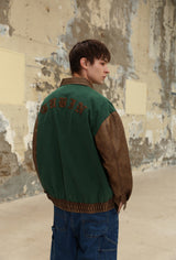 MIX LEATHER COLORING WORK JACKET