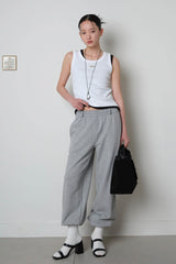 Wide string Sweat Pants_Melange Gray