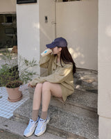 Knit cardigan & short pants set up