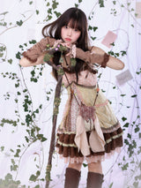 ROSE ISLAND フェアリーコアクリスタルビーズボタンアップエルフワンピ
