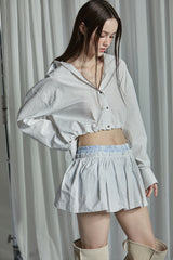 SEERSUCKER SKIRT -IVORY
