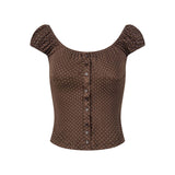 Mabel Dot Shirring Top