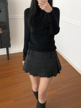 Checkered Micro Pleats Mini Skirt (2 colors)