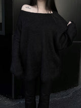 overfit mohair lips-neck knit (2color)