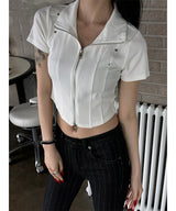Chic stud half zip up(4color)