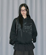 Angel Layered Skirt Hood T-shirt - BLACK
