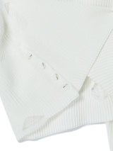 DAMAGE OFF SHOULDER KNIT WHITE