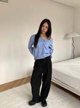 All day semi wide slacks(3color)