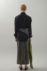Hidden Embroidery Stitch Shirt_Black