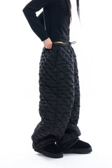 Ripple quilted padded pants
