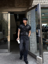 Ever snap muscle-fit denim shirt