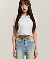939 LOGO COLLAR CROP TOP (FLOWER)