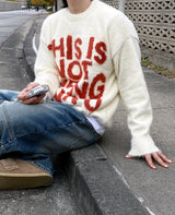 No.0988 lettering angora KNIT (3color)