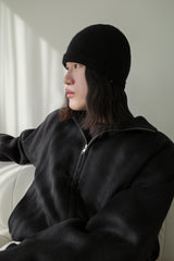 Wool zipup jumper, Black