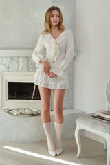 Classic Rosy Chiffon Blouse, Ivory