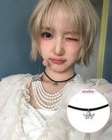 [IDLE Shuhua Necklace] プチエンジェルチョーカーネックレス - シルバーカラー
